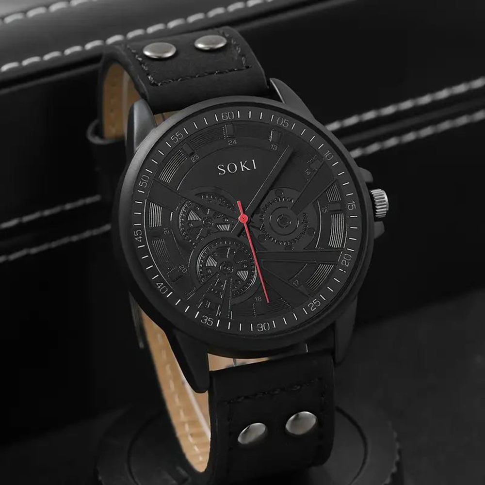 Casual Solid Color Buckle Quartz Men's Watches display picture 6