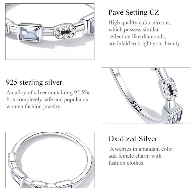 Klassischer Stil Geometrisch Sterling Silber Inlay Zirkon Ringe display picture 15