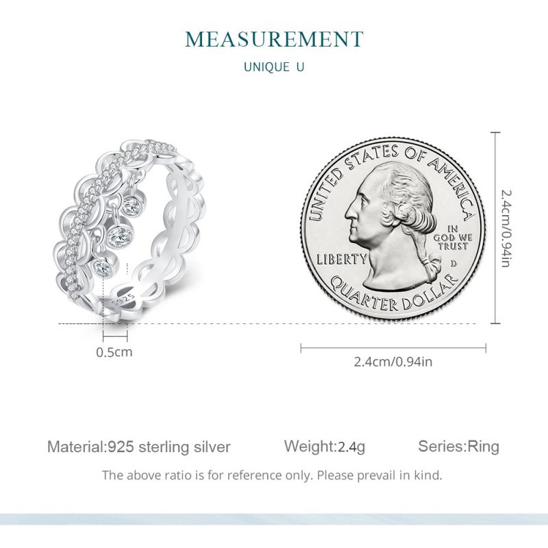 Elegant Simple Style Tassel Sterling Silver Inlay Zircon Rings display picture 9