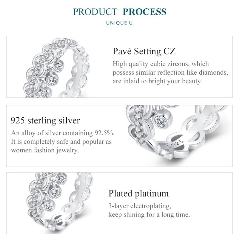Elegant Simple Style Tassel Sterling Silver Inlay Zircon Rings display picture 12