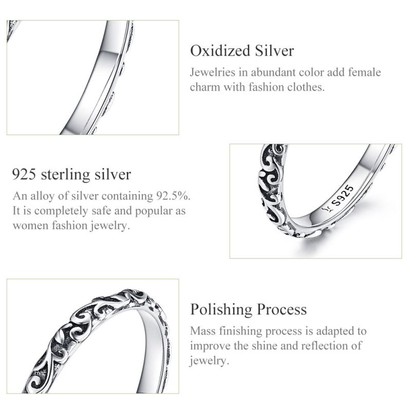 Streetwear Solid Color Sterling Silver Rings In Bulk display picture 2