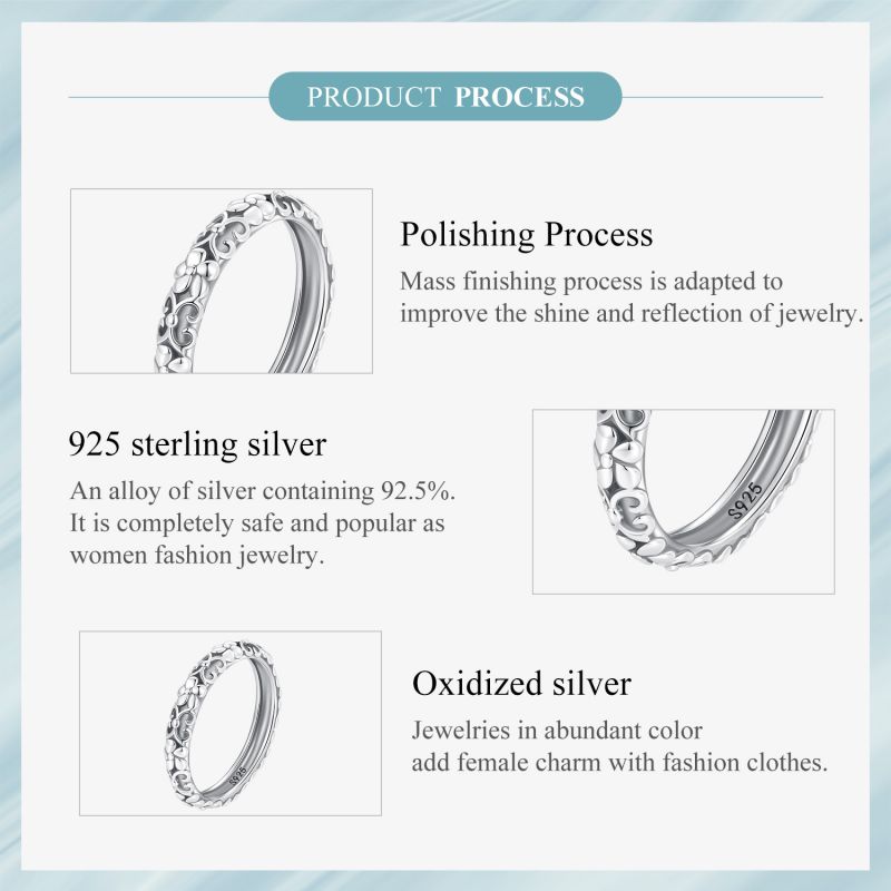 Strassenmode Einfarbig Sterling Silber Ringe In Masse display picture 7