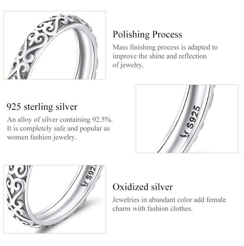 Strassenmode Einfarbig Sterling Silber Ringe In Masse display picture 12