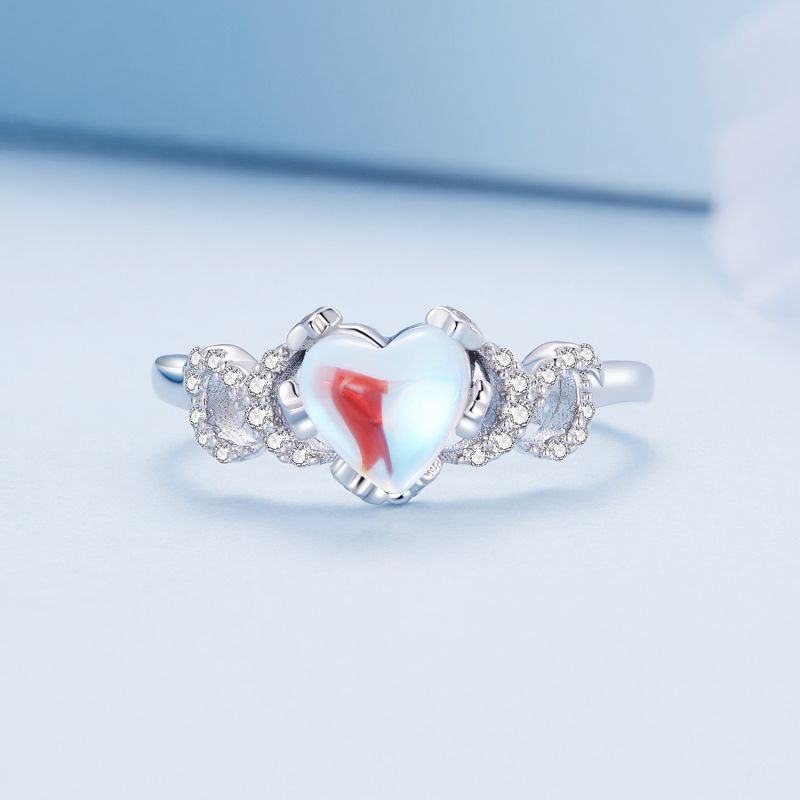 Elegant Streetwear Colorful Heart Shape Eye Sterling Silver Inlay Zircon Rings display picture 2