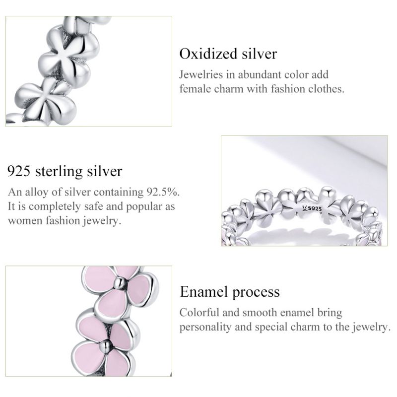 Casual Colorful Flower Sterling Silver Zircon Rings In Bulk display picture 4
