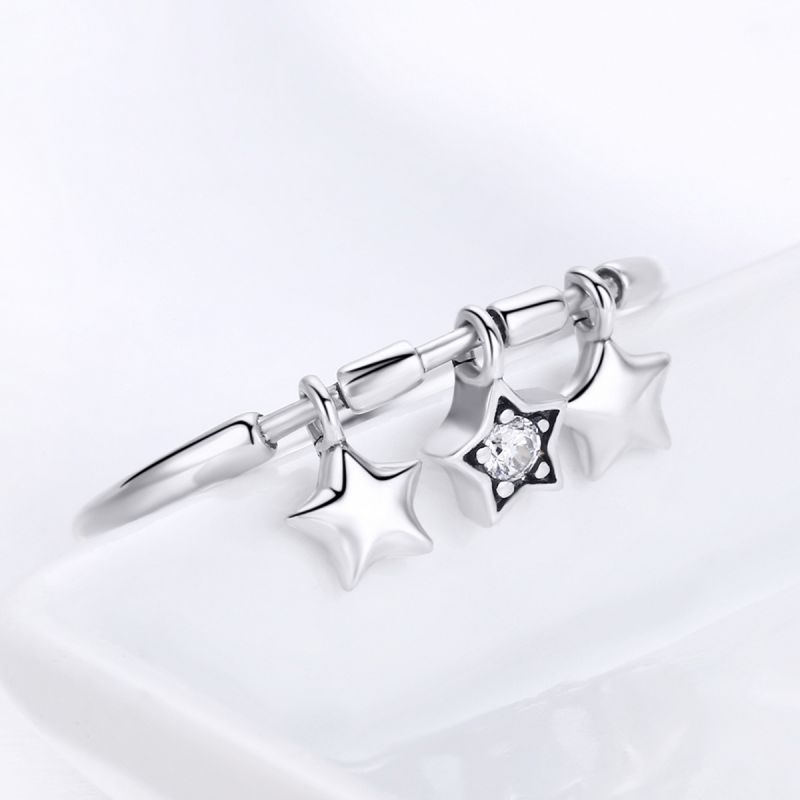 Casual Colorful Star Flower Sterling Silver Zircon Rings In Bulk display picture 5