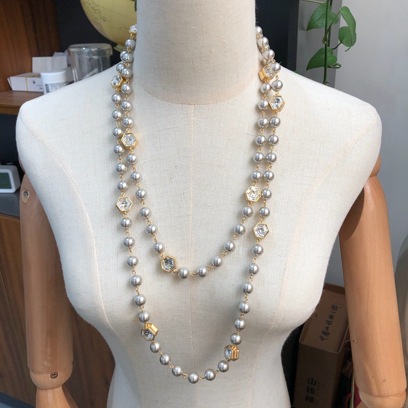 Style Vintage Perle Alliage Verre Perlé Placage Incruster Verre Femmes Collier display picture 5