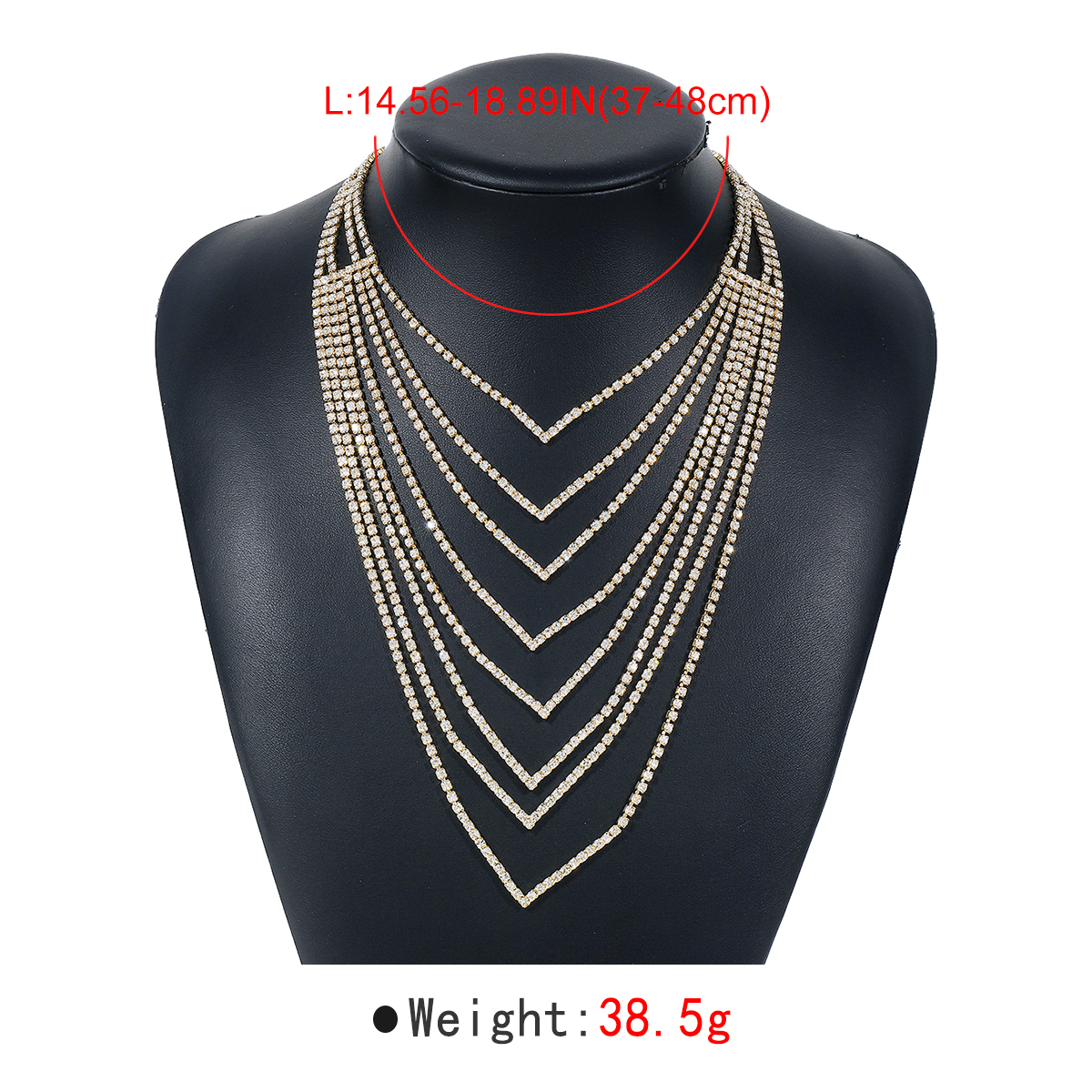 Bijoux En Gros Sexy Style Moderne Style Simple Gland Alliage Le Fer Strass Incruster Collier En Couches display picture 6