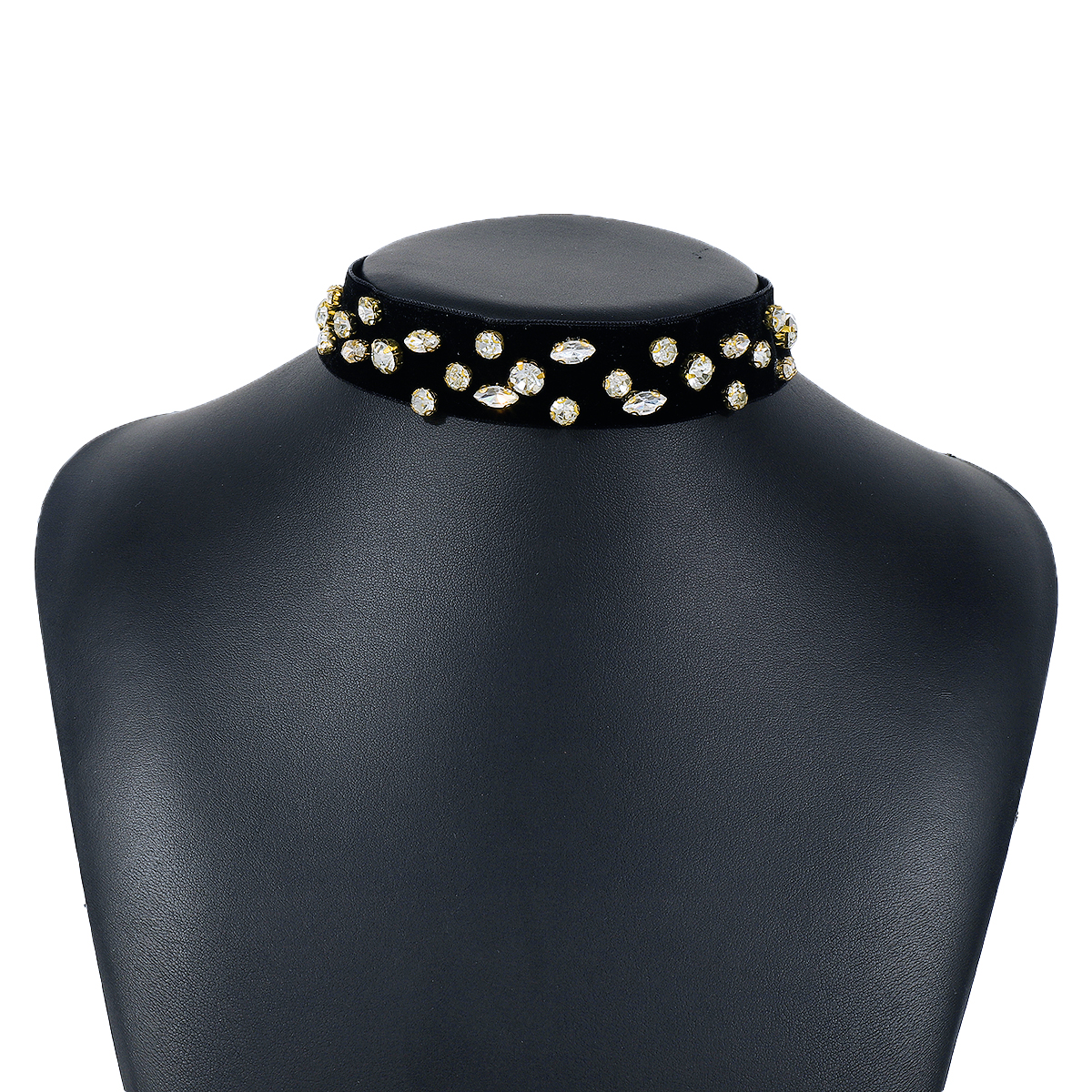 Wholesale Jewelry Modern Style Sweet Simple Style Pearl Rhinestone Flannel Iron Choker display picture 4