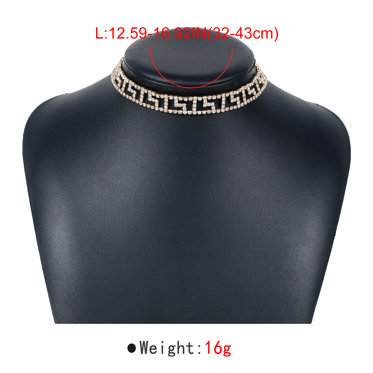 Wholesale Jewelry Modern Style Simple Style Shiny Solid Color Alloy Iron Rhinestones Inlay Choker display picture 6