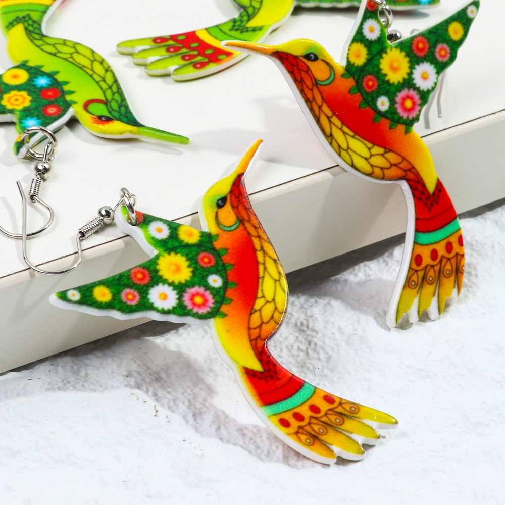 1 Pair Casual Elegant Bird Arylic Drop Earrings display picture 2