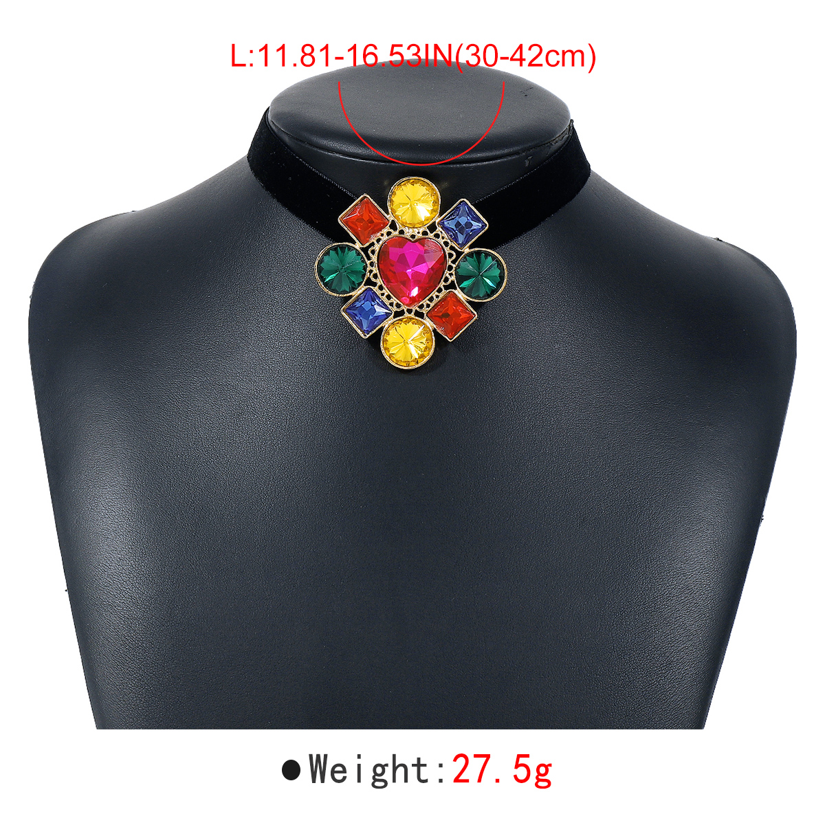 Wholesale Jewelry Classical Exaggerated Baroque Style Argyle Alloy Flannel Iron Rhinestones Inlay Choker display picture 6