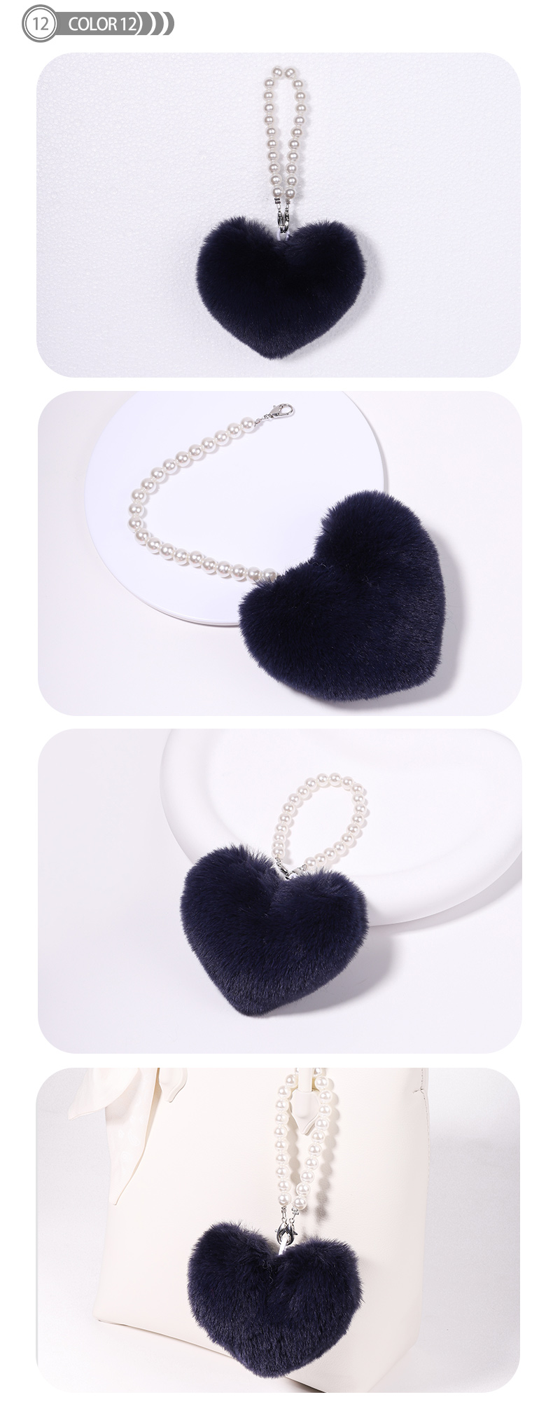 Cute Heart Shape Plush Handmade Bag Pendant Keychain display picture 13
