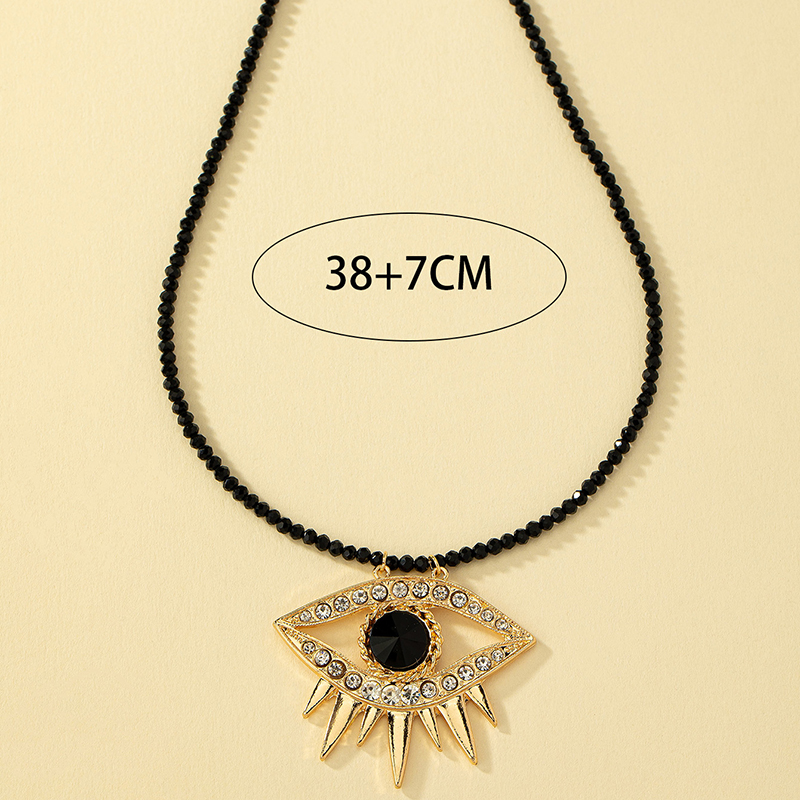 Streetwear Cool Style Devil's Eye Alloy Plating Inlay Glass 14k Gold Plated Women's Pendant Necklace display picture 4
