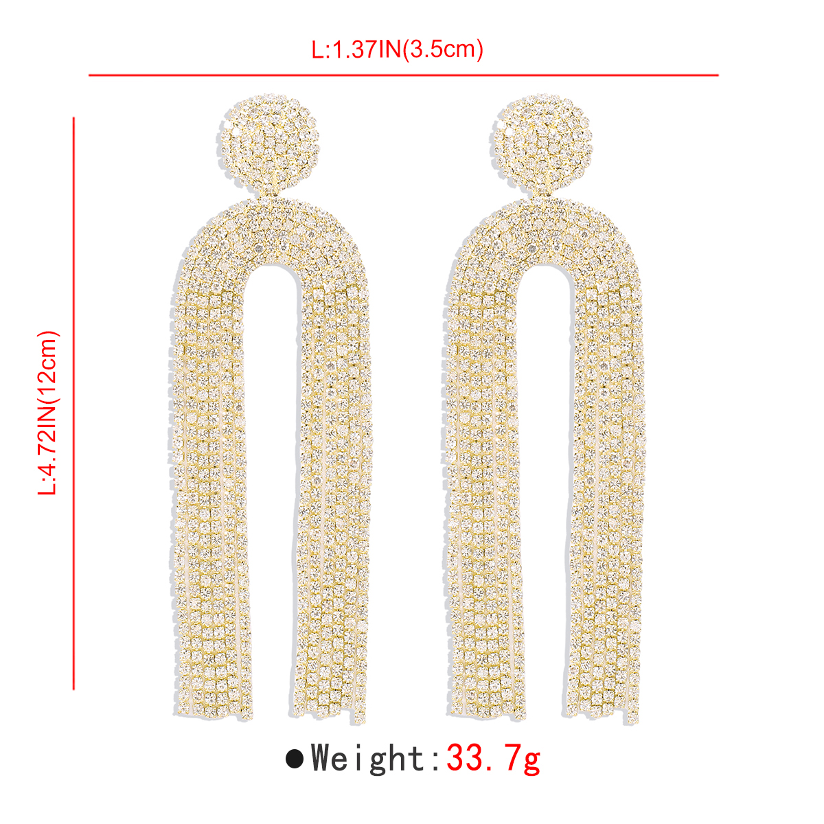 1 Pair Luxurious Modern Style Simple Style Tassel Rhinestone Drop Earrings display picture 6