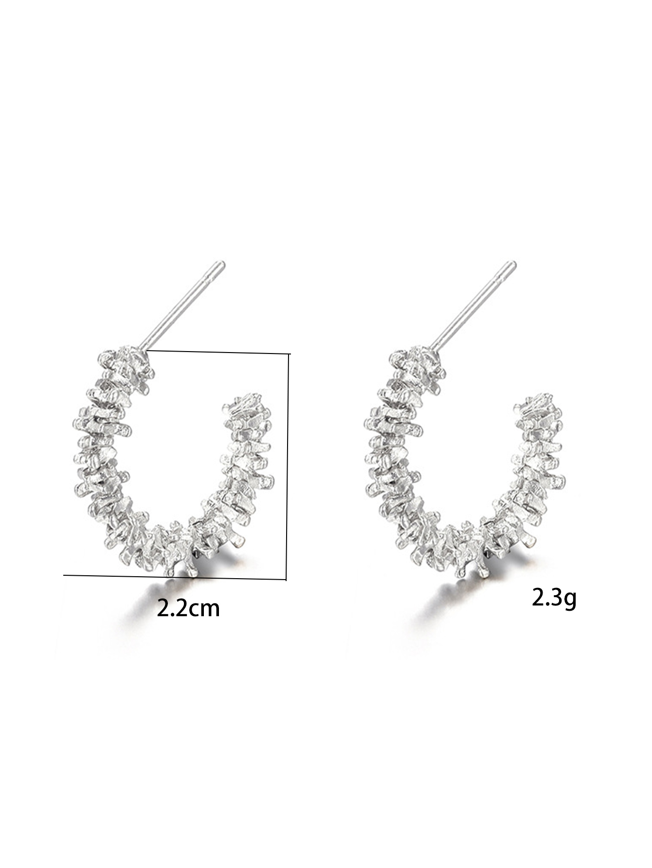 1 Pair Simple Style C Shape Alloy Ear Studs display picture 2