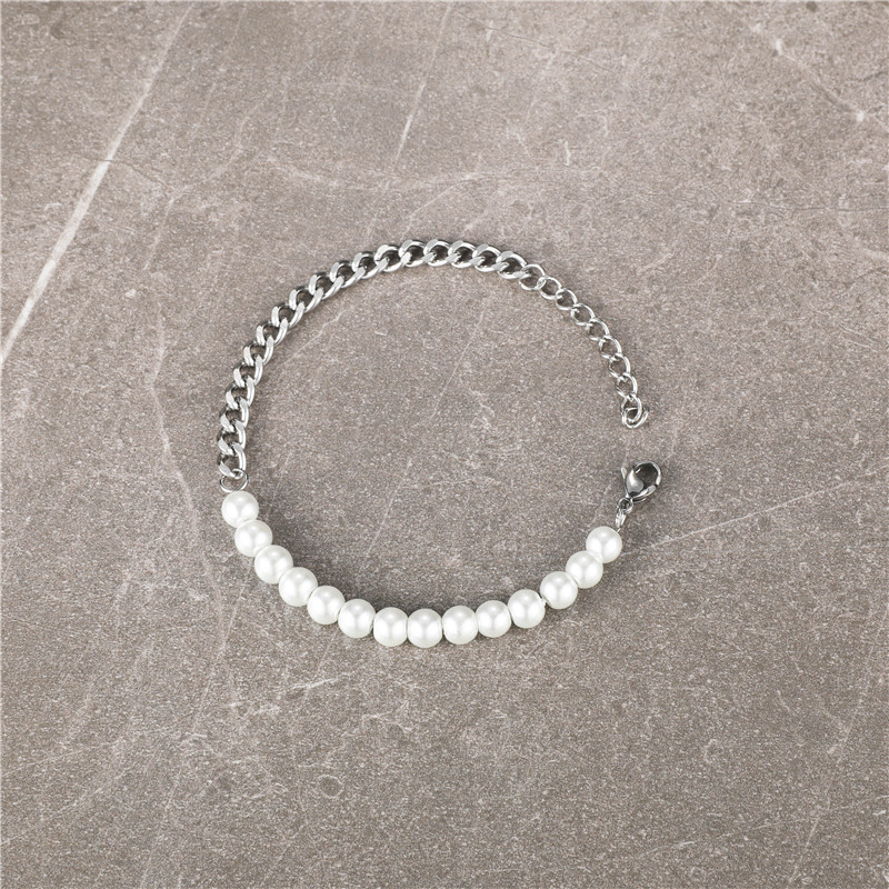 De Gros Style Simple Couleur Unie Acier Inoxydable Bracelets display picture 1
