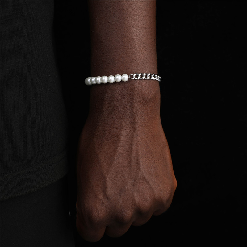 Großhandel Einfacher Stil Einfarbig Rostfreier Stahl Armbänder display picture 3