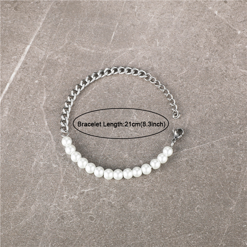 De Gros Style Simple Couleur Unie Acier Inoxydable Bracelets display picture 2