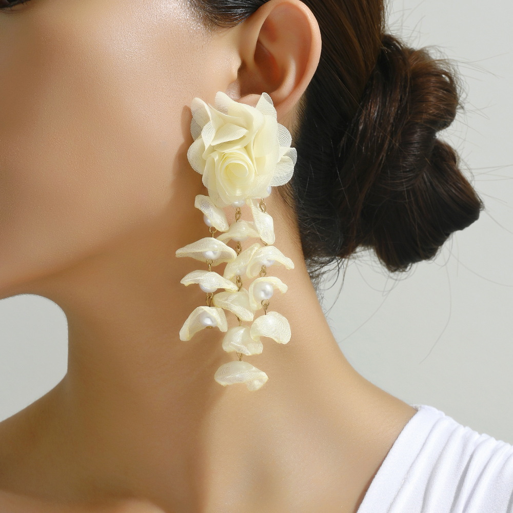 Wholesale Jewelry Elegant Flower Zinc Alloy Drop Earrings display picture 4