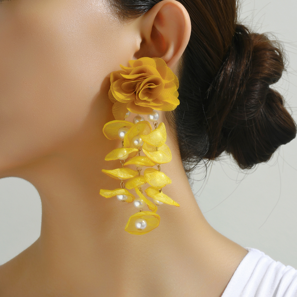 Wholesale Jewelry Elegant Flower Zinc Alloy Drop Earrings display picture 5