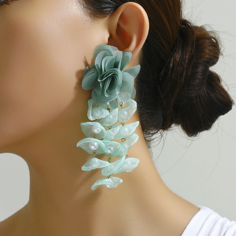 Wholesale Jewelry Elegant Flower Zinc Alloy Drop Earrings display picture 6