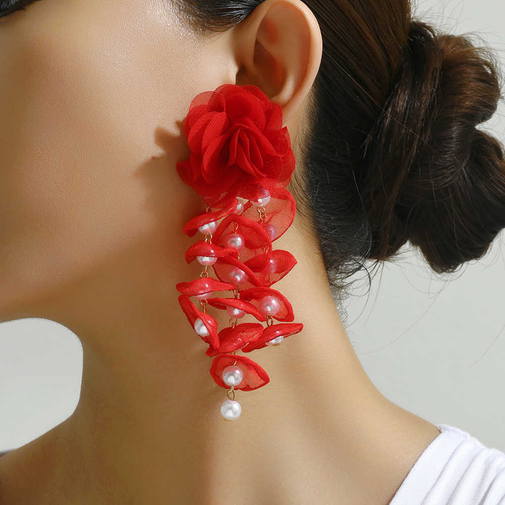 Wholesale Jewelry Elegant Flower Zinc Alloy Drop Earrings display picture 7
