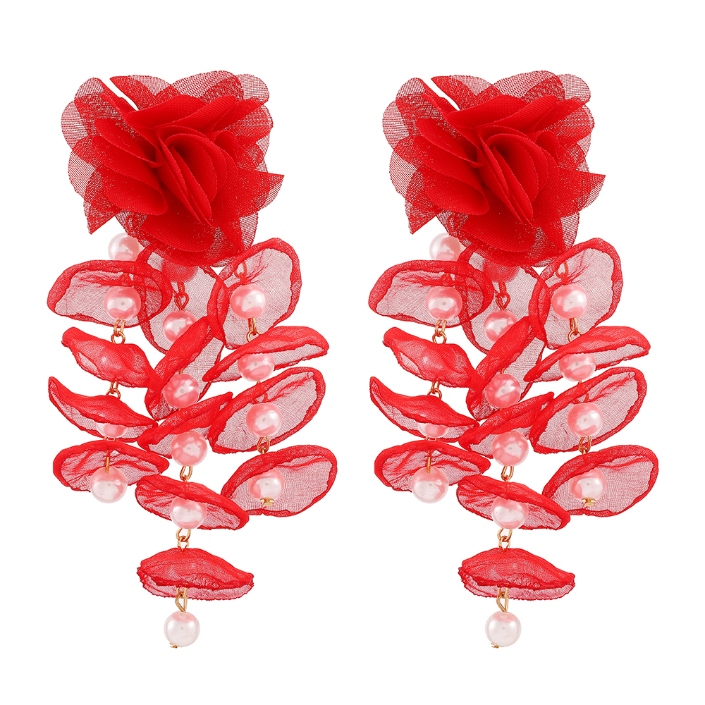 Wholesale Jewelry Elegant Flower Zinc Alloy Drop Earrings display picture 2