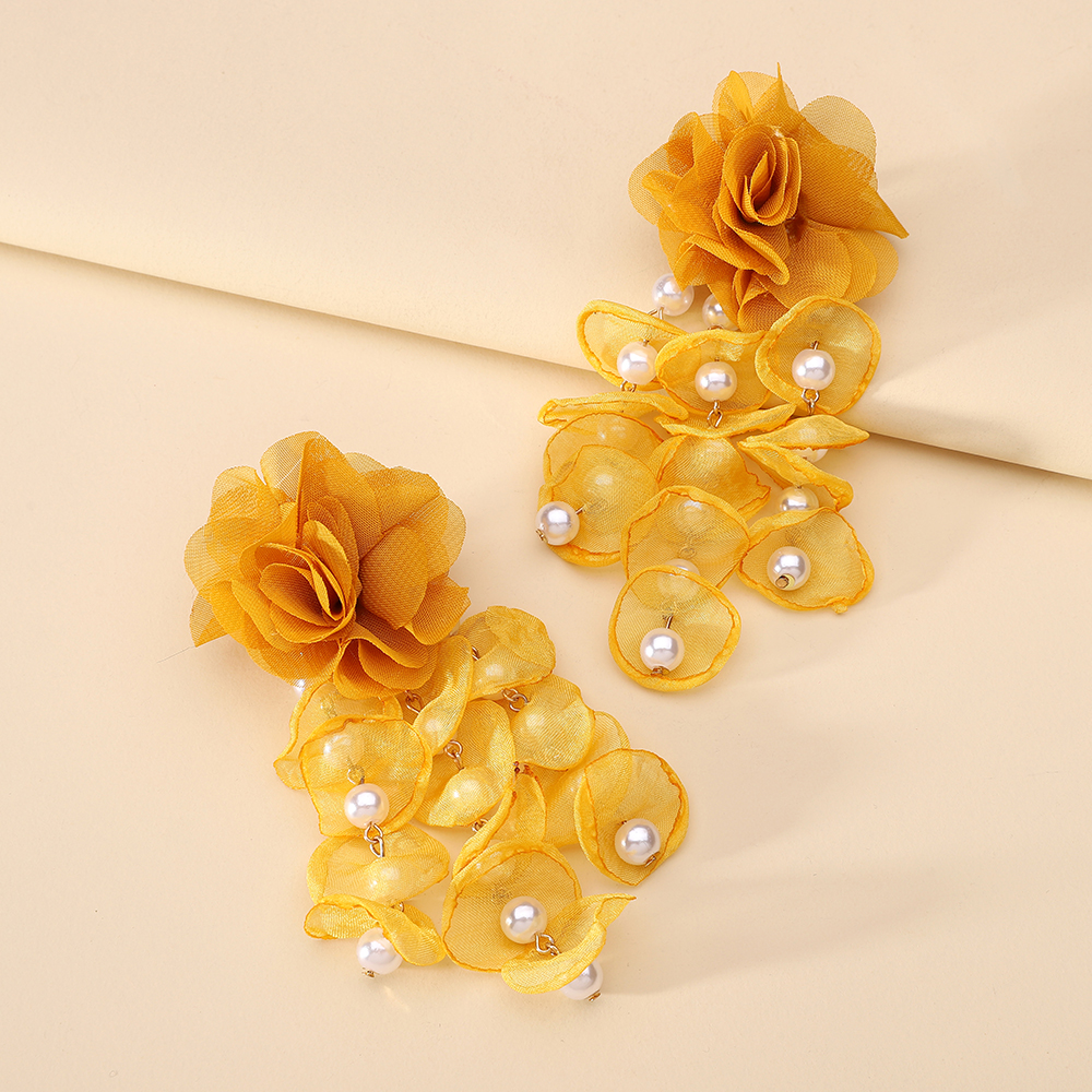 Wholesale Jewelry Elegant Flower Zinc Alloy Drop Earrings display picture 9