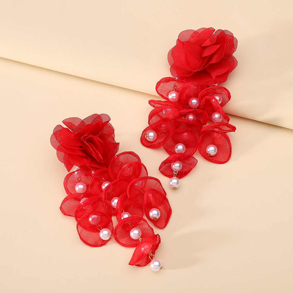 Wholesale Jewelry Elegant Flower Zinc Alloy Drop Earrings display picture 10