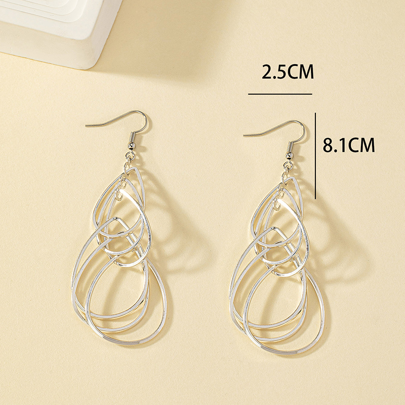 1 Pair French Style Classic Style Streetwear Water Droplets Plating Alloy Silver Plated Drop Earrings display picture 5