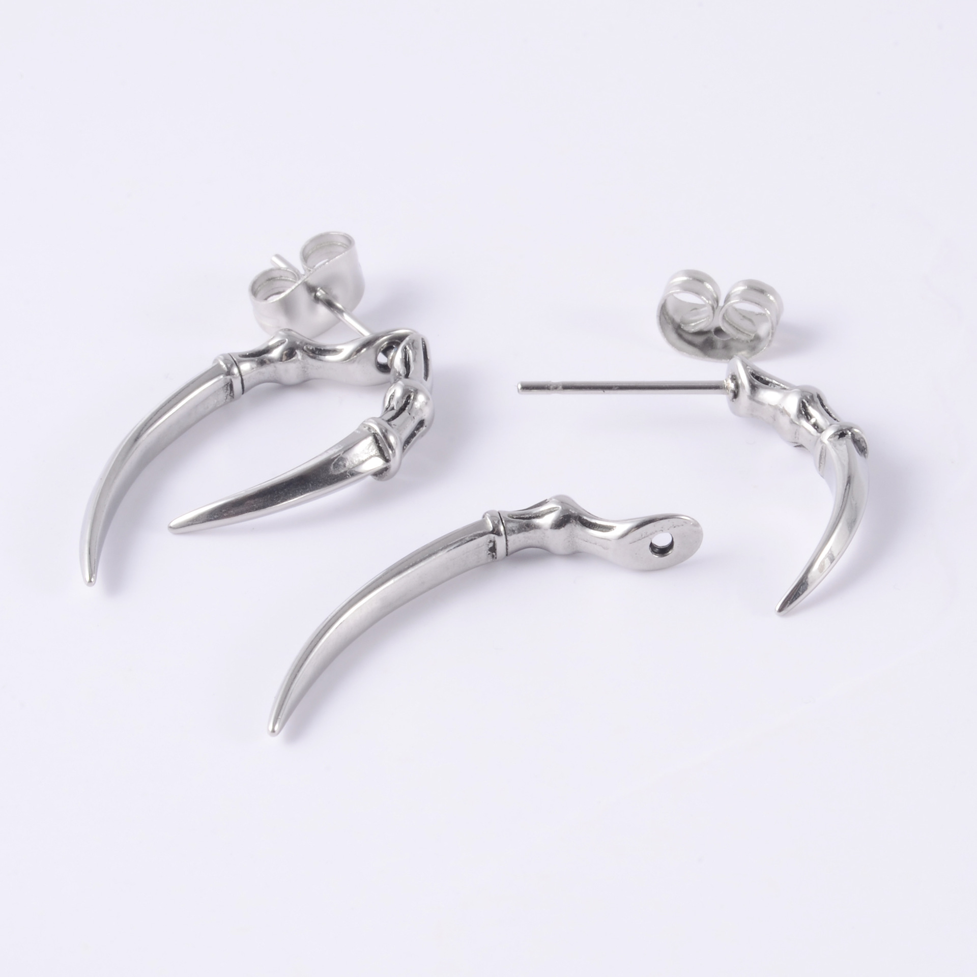 1 Piece Cool Style Solid Color Skull Plating Stainless Steel Ear Studs display picture 8