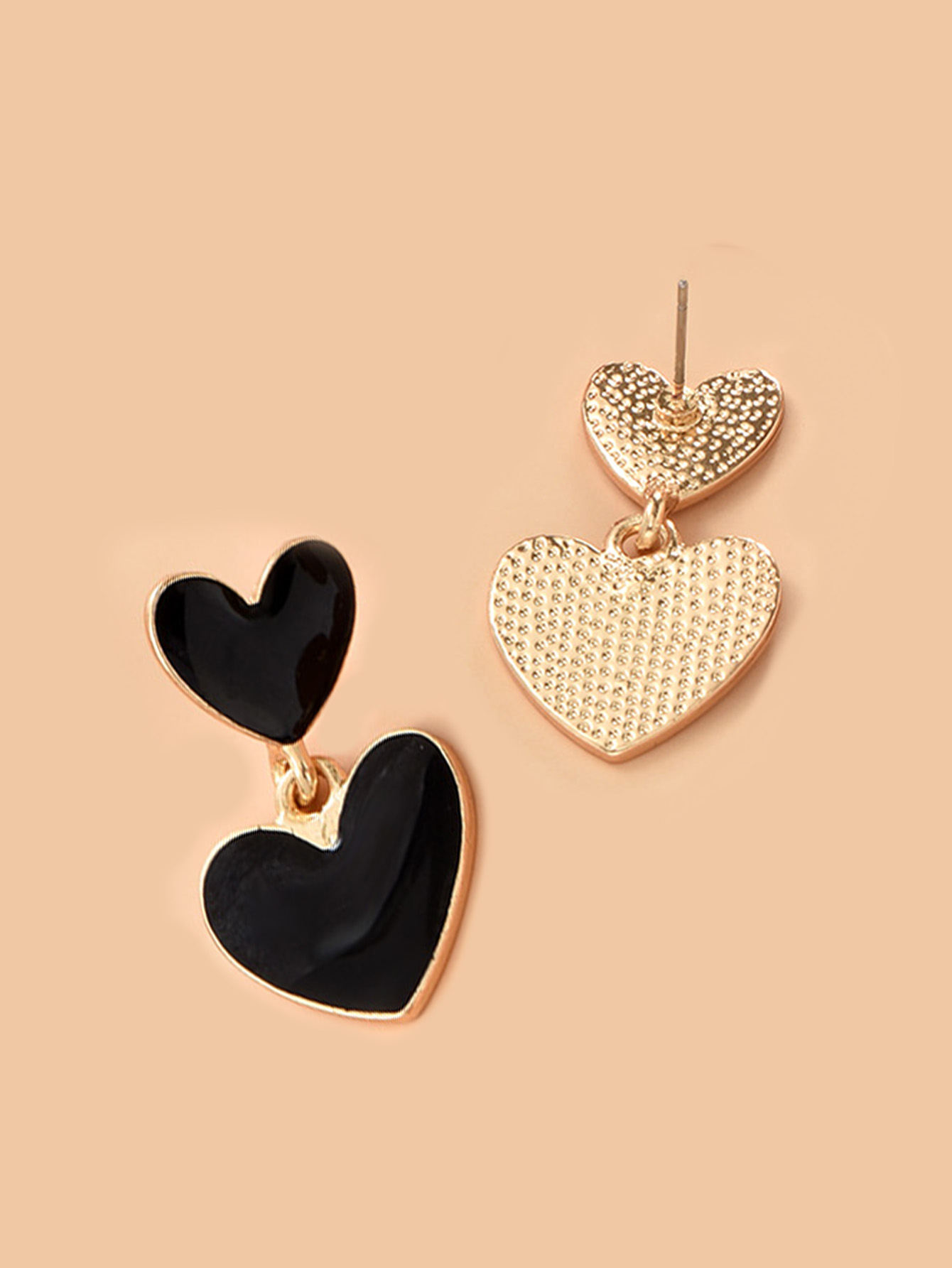 1 Pair Sweet Heart Shape Enamel Alloy Drop Earrings display picture 1