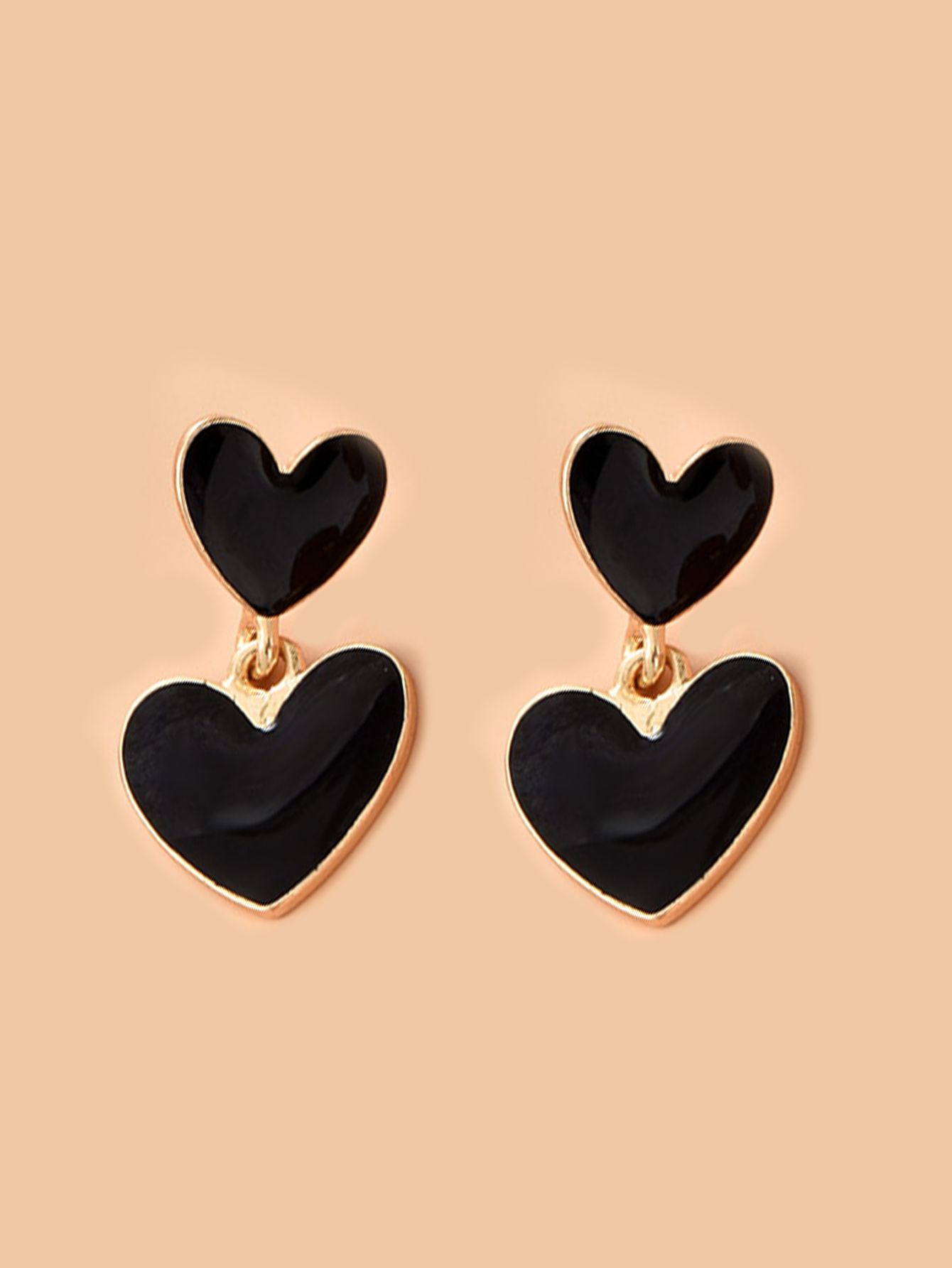 1 Pair Sweet Heart Shape Enamel Alloy Drop Earrings display picture 2