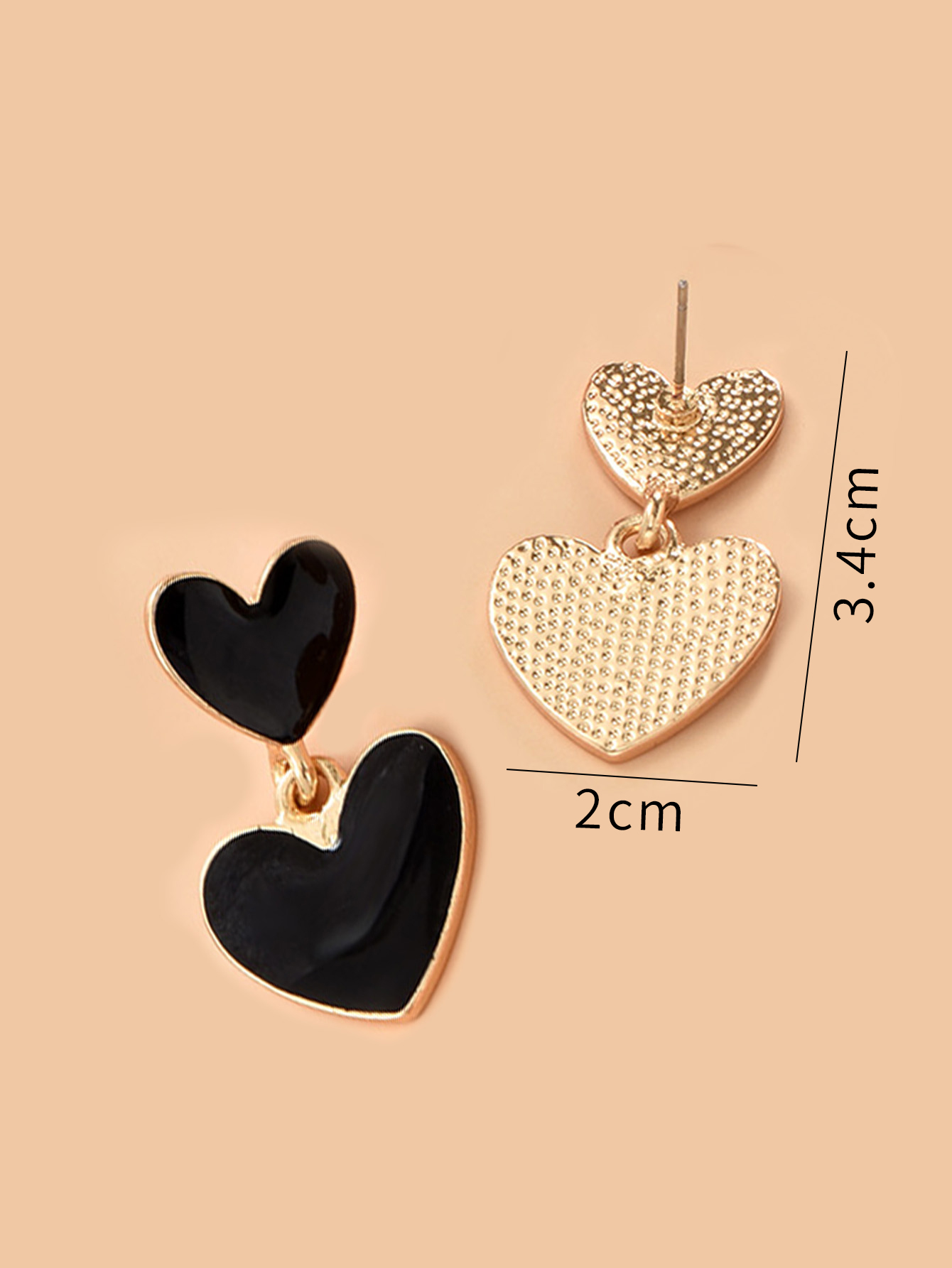 1 Pair Sweet Heart Shape Enamel Alloy Drop Earrings display picture 3