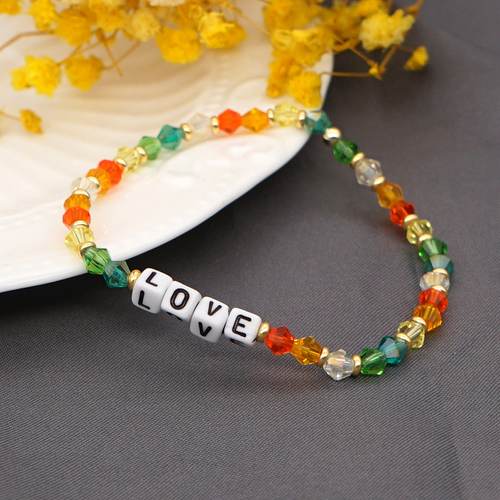 Bohemian Letter Artificial Crystal Handmade Women's Bracelets display picture 5
