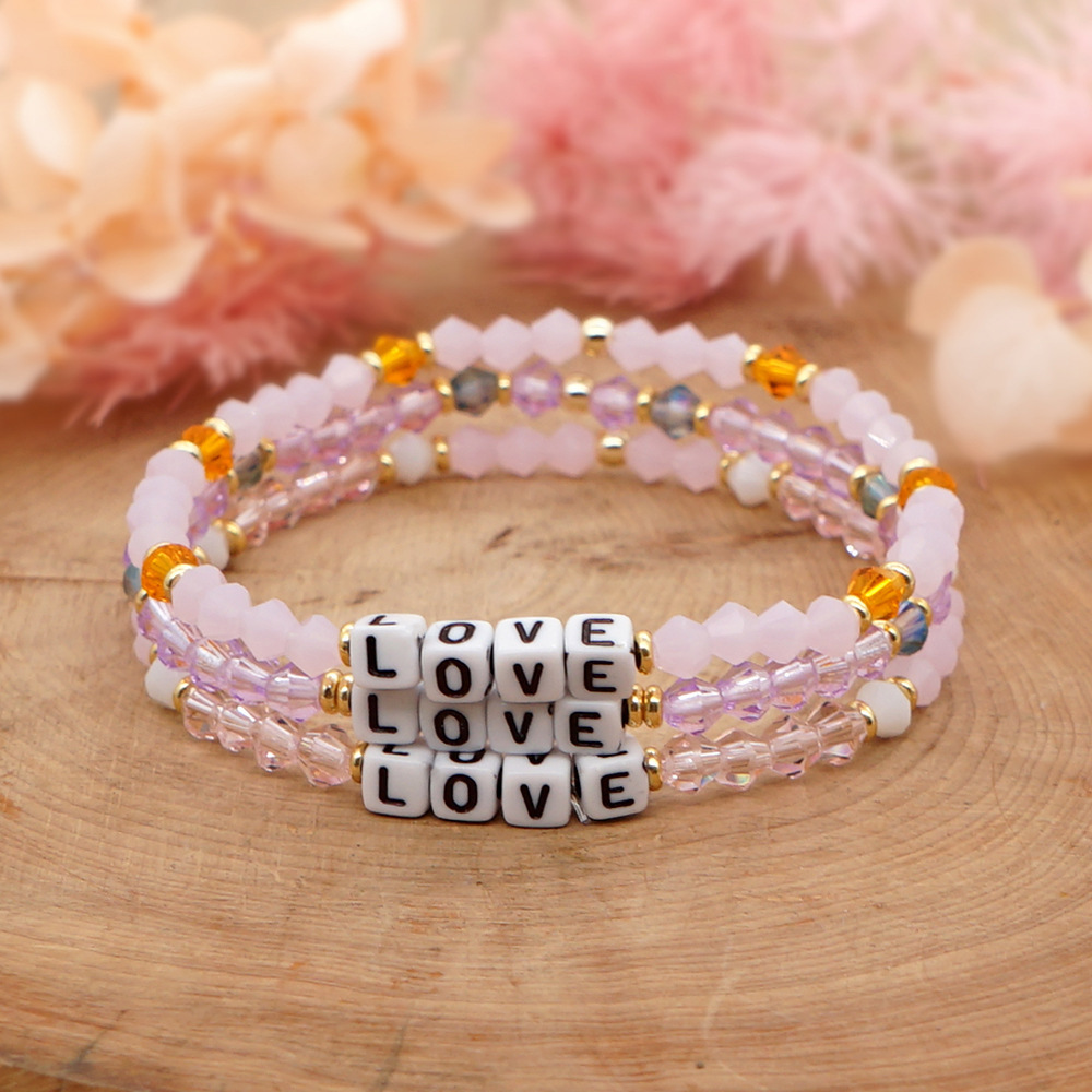 Bohemio Letra Cristal Artificial Hecho A Mano Mujeres Pulsera display picture 10