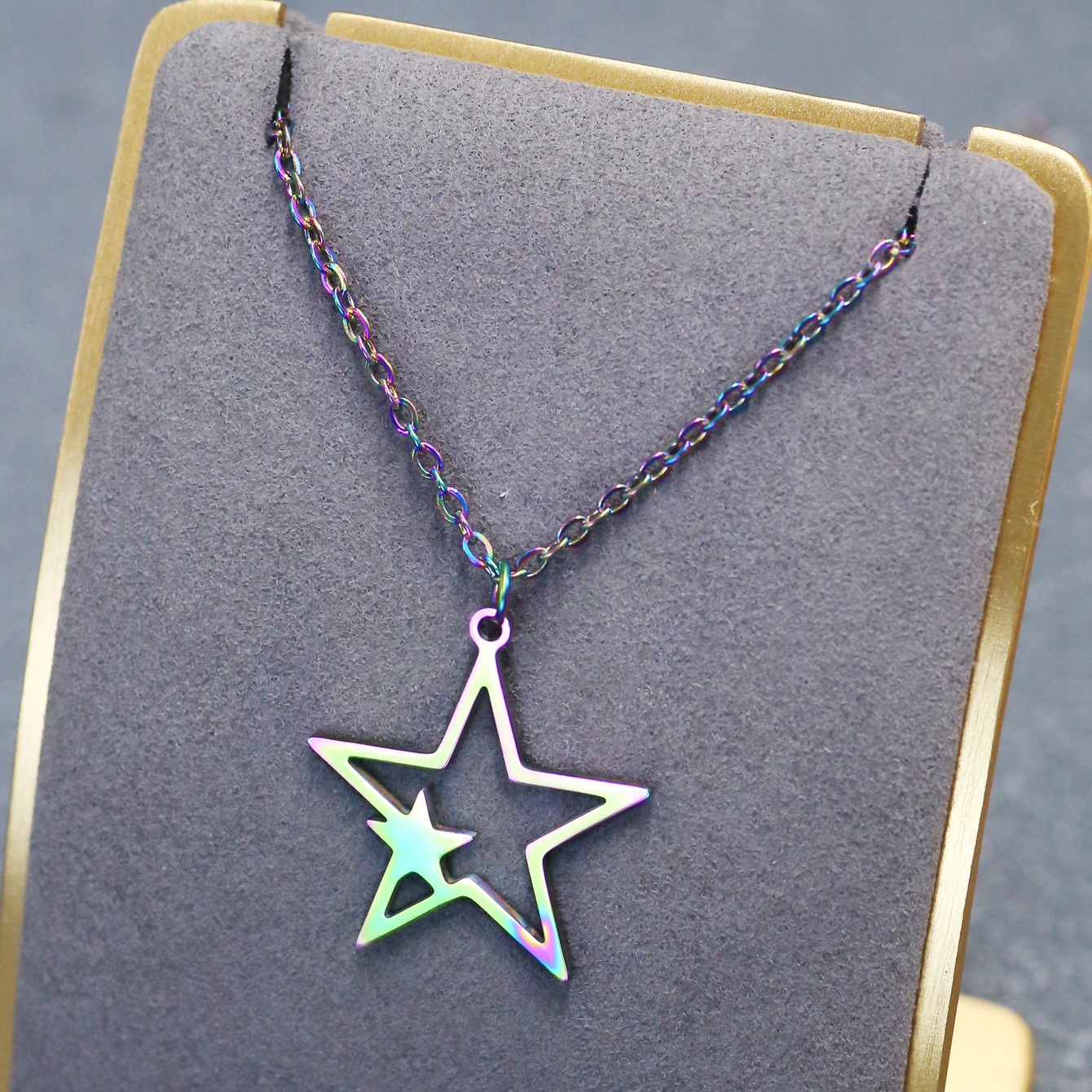 Einfacher Stil Stern Legierung Überzug Vergoldet Frau Halskette Mit Anhänger display picture 2