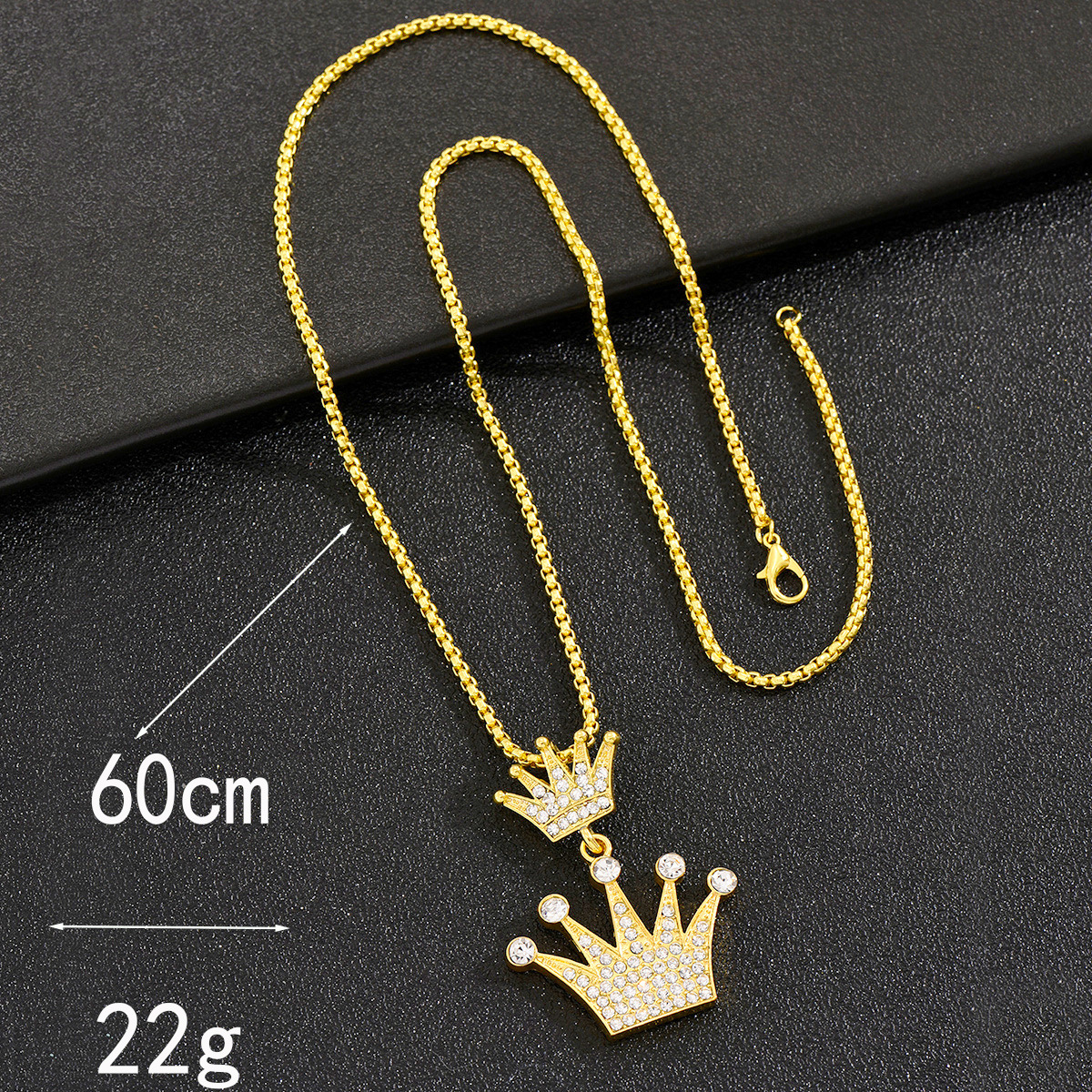 Hip-hop Crown Alloy Inlay Rhinestones Men's Pendant Necklace display picture 1