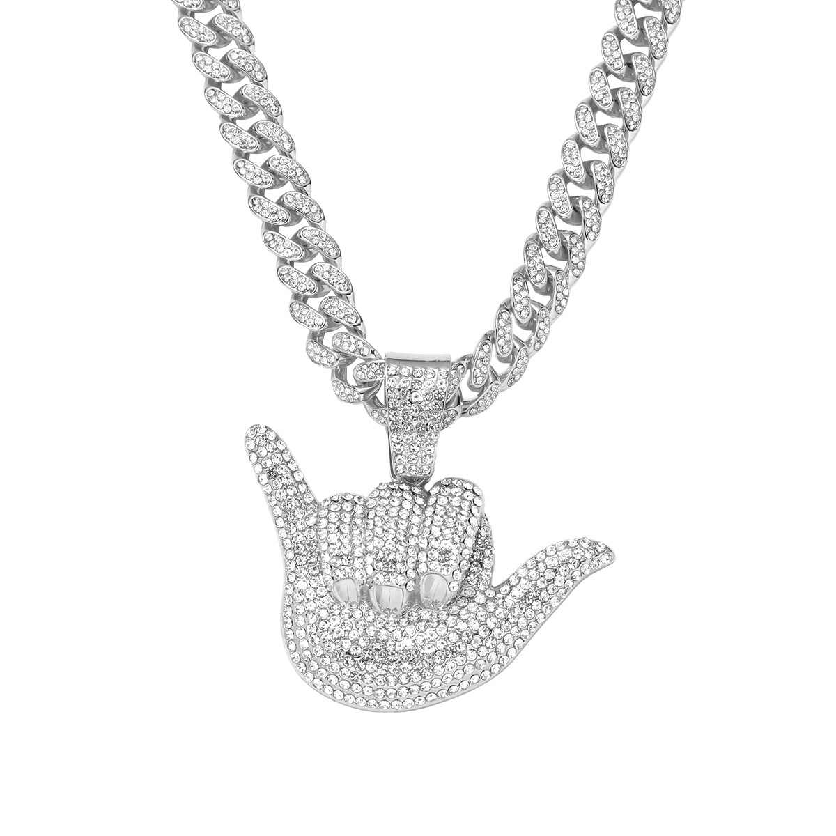 Hip Hop Letra Aleación Embutido Diamantes De Imitación Hombres Collar Colgante display picture 8