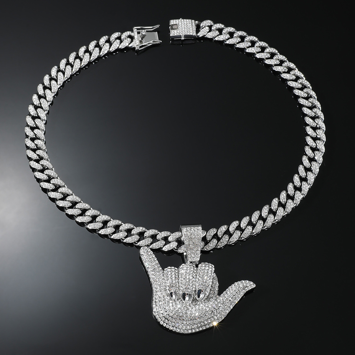 Hip Hop Letra Aleación Embutido Diamantes De Imitación Hombres Collar Colgante display picture 16