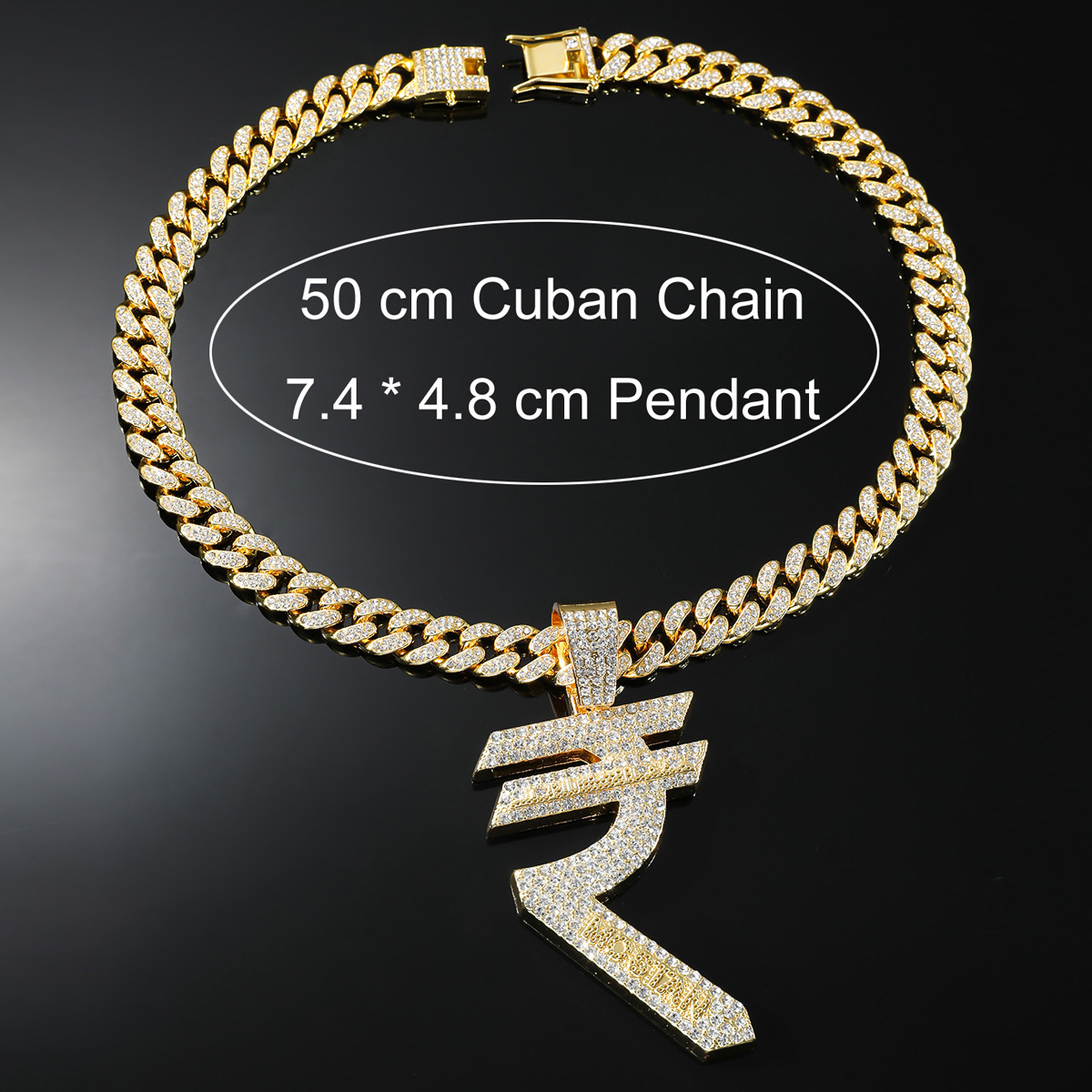 Hip-hop Letter Alloy Inlay Rhinestones Men's Pendant Necklace display picture 3