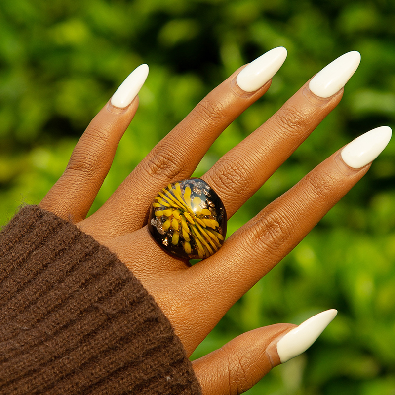 Bohemian Solid Color Glass Women's Rings display picture 2