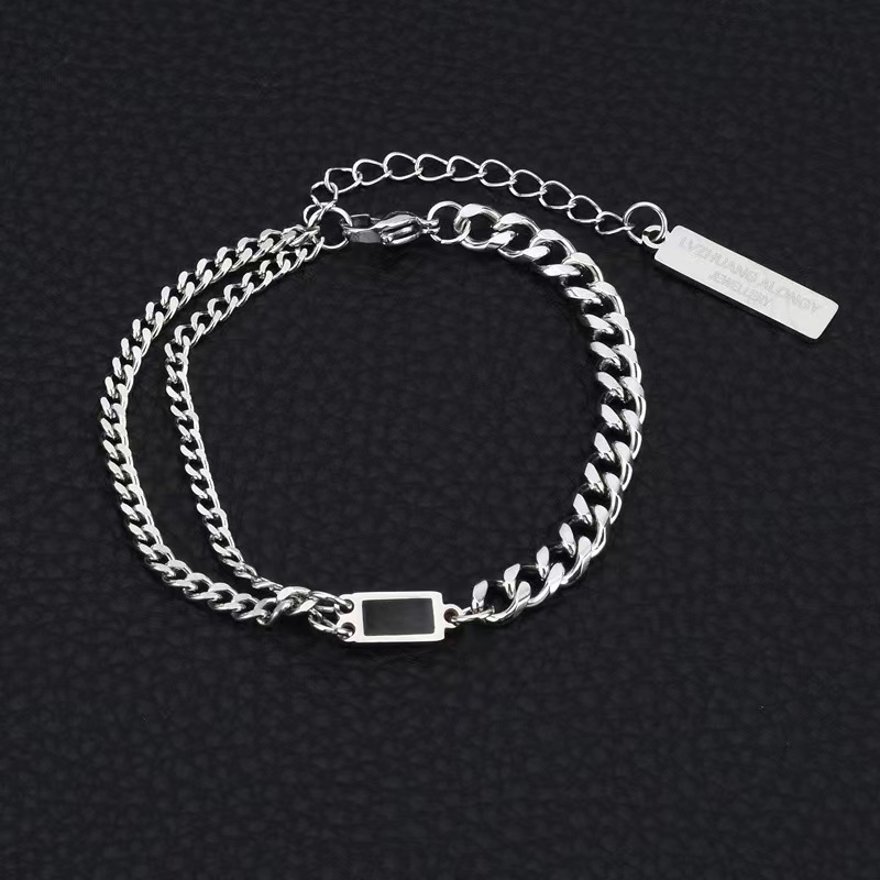 Hip-Hop Retro Round Star Stainless Steel White Gold Plated No Inlay Bracelets In Bulk display picture 5