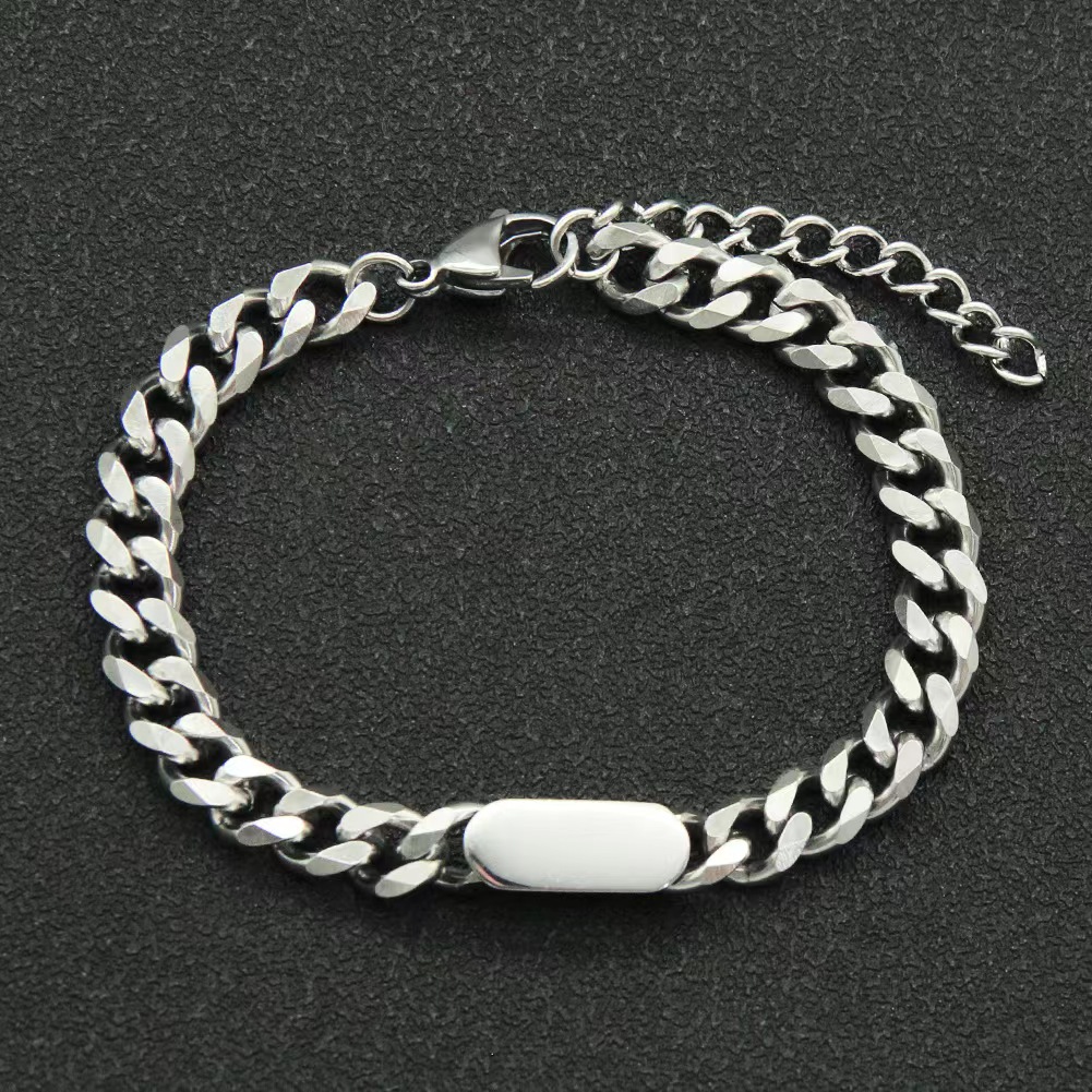 Hip-Hop Retro Round Star Stainless Steel White Gold Plated No Inlay Bracelets In Bulk display picture 8