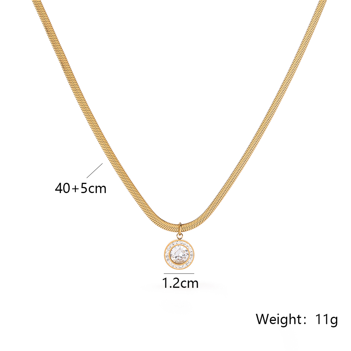 304 Stainless Steel 18K Gold Plated IG Style Simple Style Plating Inlay Round Butterfly Zircon Pendant Necklace display picture 1