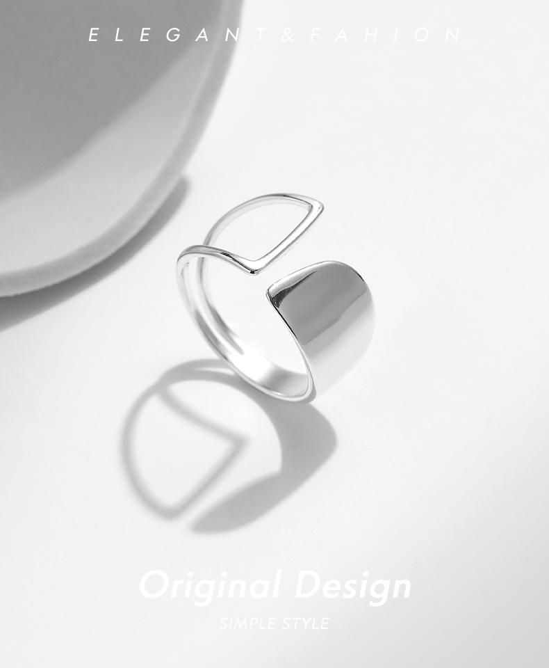 Ig Style Modern Style Simple Style Irregular Sterling Silver Rhodium Plated Open Rings In Bulk display picture 1