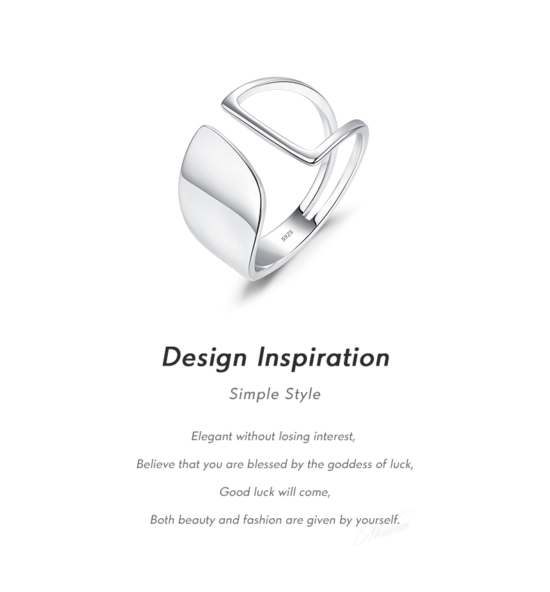 Ig Style Modern Style Simple Style Irregular Sterling Silver Rhodium Plated Open Rings In Bulk display picture 2