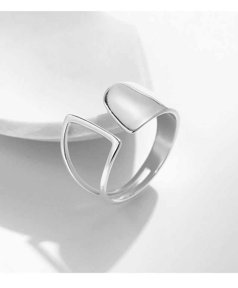 Ig Style Modern Style Simple Style Irregular Sterling Silver Rhodium Plated Open Rings In Bulk display picture 8