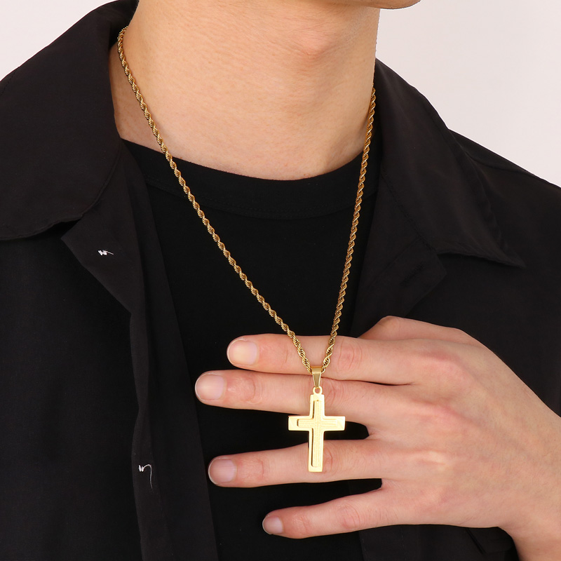 Luxurious Cross Stainless Steel 18K Gold Plated Unisex Charms display picture 7